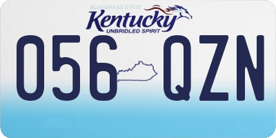 KY license plate 056QZN