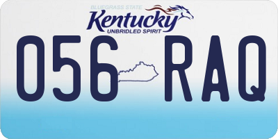 KY license plate 056RAQ