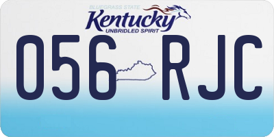 KY license plate 056RJC