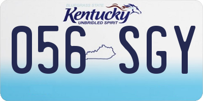 KY license plate 056SGY