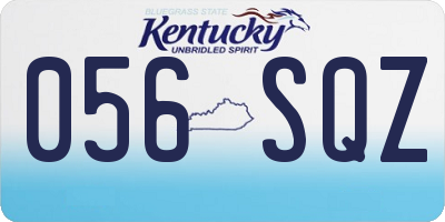 KY license plate 056SQZ