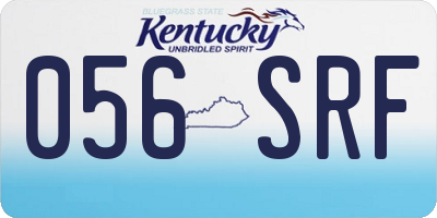 KY license plate 056SRF