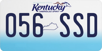 KY license plate 056SSD