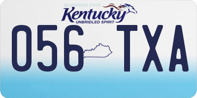 KY license plate 056TXA