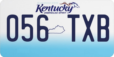 KY license plate 056TXB