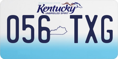 KY license plate 056TXG