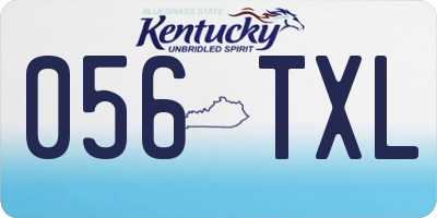 KY license plate 056TXL