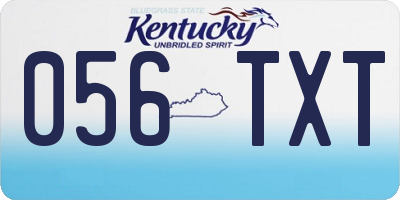 KY license plate 056TXT