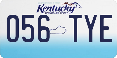 KY license plate 056TYE