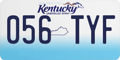 KY license plate 056TYF