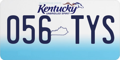 KY license plate 056TYS