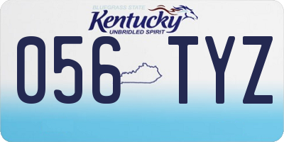 KY license plate 056TYZ