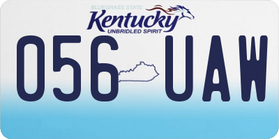 KY license plate 056UAW