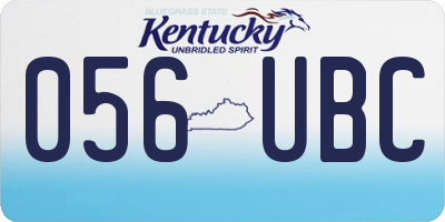 KY license plate 056UBC