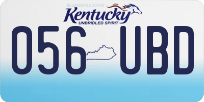 KY license plate 056UBD
