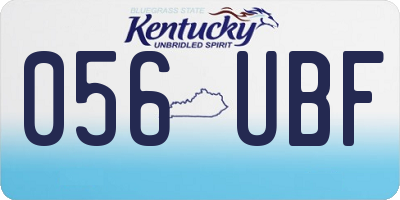 KY license plate 056UBF
