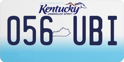 KY license plate 056UBI