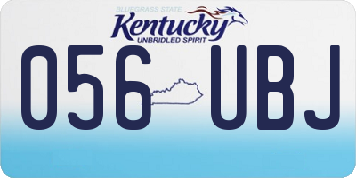 KY license plate 056UBJ