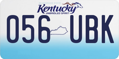 KY license plate 056UBK