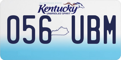 KY license plate 056UBM
