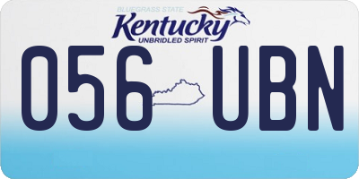 KY license plate 056UBN