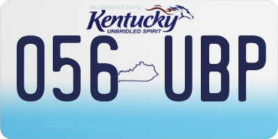 KY license plate 056UBP