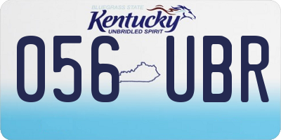 KY license plate 056UBR
