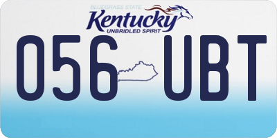 KY license plate 056UBT