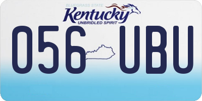 KY license plate 056UBU