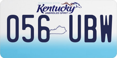 KY license plate 056UBW