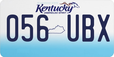 KY license plate 056UBX