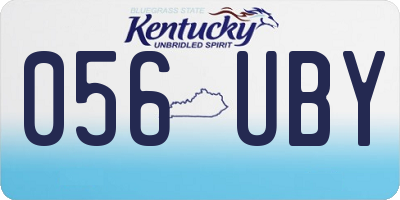 KY license plate 056UBY