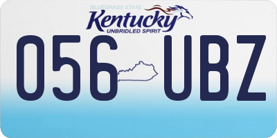 KY license plate 056UBZ