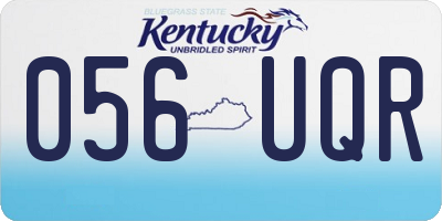 KY license plate 056UQR