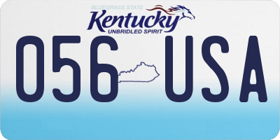 KY license plate 056USA