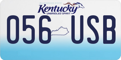 KY license plate 056USB