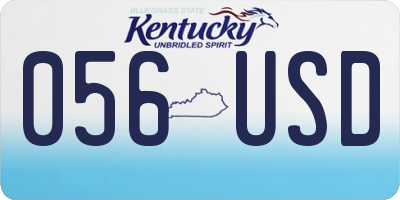 KY license plate 056USD