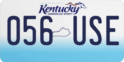 KY license plate 056USE