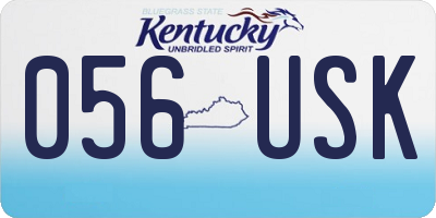 KY license plate 056USK