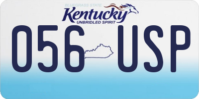 KY license plate 056USP