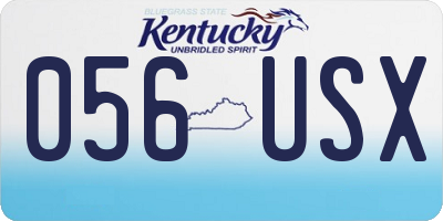 KY license plate 056USX