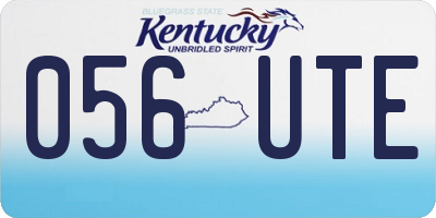 KY license plate 056UTE
