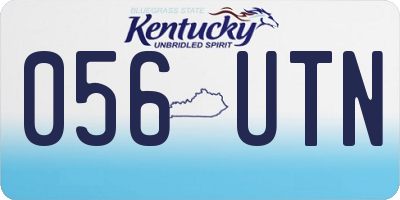 KY license plate 056UTN