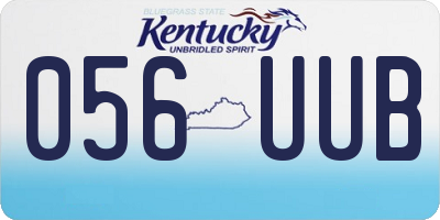 KY license plate 056UUB
