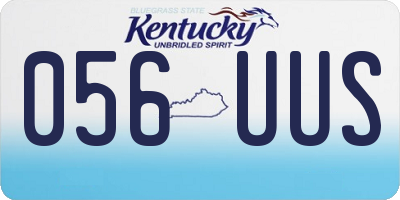 KY license plate 056UUS