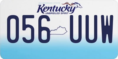 KY license plate 056UUW