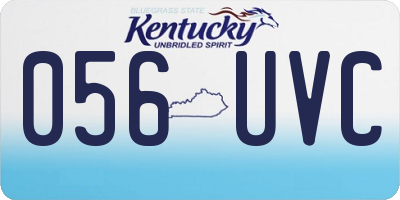 KY license plate 056UVC