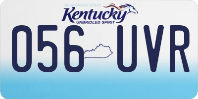 KY license plate 056UVR