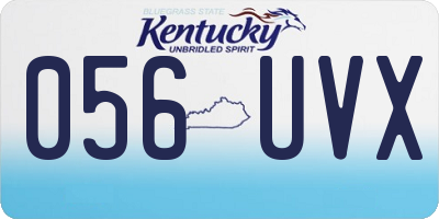 KY license plate 056UVX