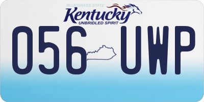 KY license plate 056UWP